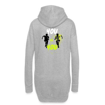 VOUS vs VOUS – Motif de l’évolution - Sweat-shirt à capuche long Femme - gris chiné - Dos