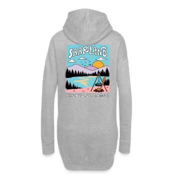 Saarland - Schwenkkultur seit immer! | Retro - Hoodie-Kleid - Grau meliert - Hinten