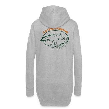 Fische_002_catfish_fishing_001 - Sweat-shirt à capuche long Femme - gris chiné - Dos