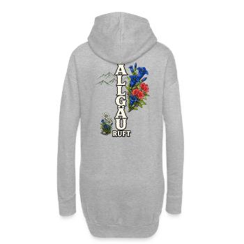 Allgäu ruft – Berge, Blumen und Heimatliebe - Hoodie-Kleid - Grau meliert - Hinten