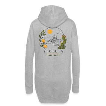 Sizilien Küstenidylle - Hoodie-Kleid - Grau meliert - Hinten