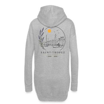Saint-Tropez Hafen Blick - Hoodie-Kleid - Grau meliert - Hinten