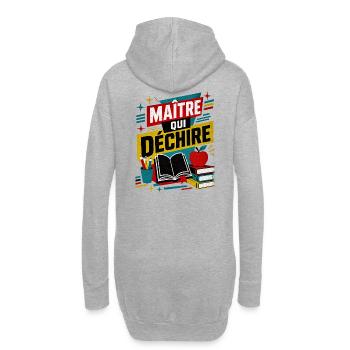 maitre qui dechire  - Sweat-shirt à capuche long Femme - gris chiné - Dos