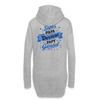 Supervater wird großartiger Opa – Ankündigung - Hoodie-Kleid - Grau meliert - Hinten