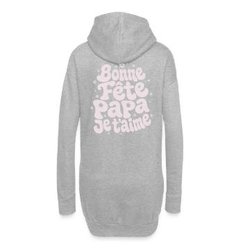 Bonne Fête Papa Je T'aime - Cadeau Fête des Pères - Sweat-shirt à capuche long Femme - gris chiné - Dos