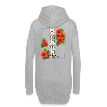 Sensation de Majorque avec hibiscus et feuilles tropicales - Sweat-shirt à capuche long Femme - gris chiné - Dos