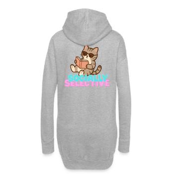 Lecture sélective sociale des chats - Sweat-shirt à capuche long Femme - gris chiné - Dos