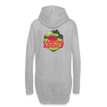 Dépendant du camping | Tee shirt campeur - Sweat-shirt à capuche long Femme - gris chiné - Dos