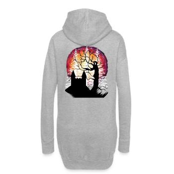 Arbre, Château, Moyen Âge, Fantaisie, Forteresse, Château - Sweat-shirt à capuche long Femme - gris chiné - Dos