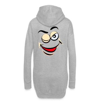 Dessin animé visage bande dessinée dessin animé humour sourire - Sweat-shirt à capuche long Femme - gris chiné - Dos