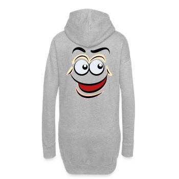 Cartoon-Gesichter - Hoodie-Kleid - Grau meliert - Hinten