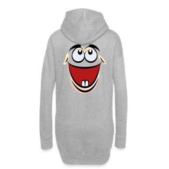 Dessin animé visage bande dessinée dessin animé humour sourire - Sweat-shirt à capuche long Femme - gris chiné - Dos