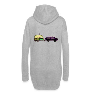 Ferien Reise Camping Wohnwagen Wohnmobil Auto - Hoodie-Kleid - Grau meliert - Hinten