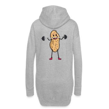 Erdnuss Erdnüsse Bodybuilder Sportler Sport - Hoodie-Kleid - Grau meliert - Hinten