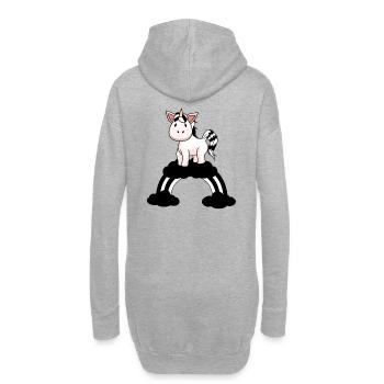 Licorne noire blanche Fantastique Fictional Animals Fable - Sweat-shirt à capuche long Femme - gris chiné - Dos