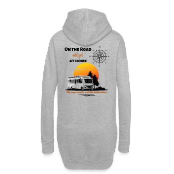 Camping Camping Camping-car Dire Anglais - Sweat-shirt à capuche long Femme - gris chiné - Dos
