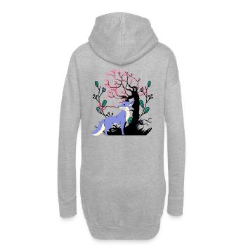 Renard vintage Woodland Animal Renards Nature - Sweat-shirt à capuche long Femme - gris chiné - Dos