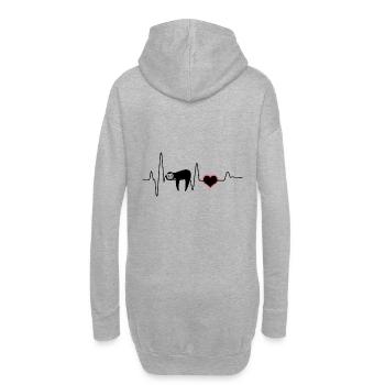 Sloth Heartbeat Heart Sloths Lazy Cute Geschenk - Hoodie-Kleid - Grau meliert - Hinten