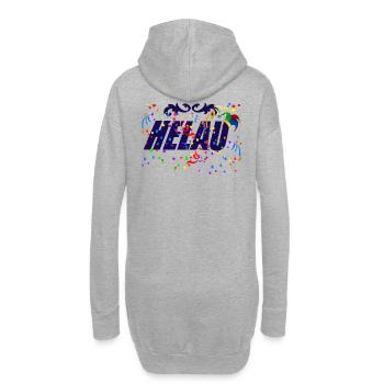Helau,Fastnacht Fasching Karneval Shirt Kostüm - Hoodie-Kleid - Grau meliert - Hinten