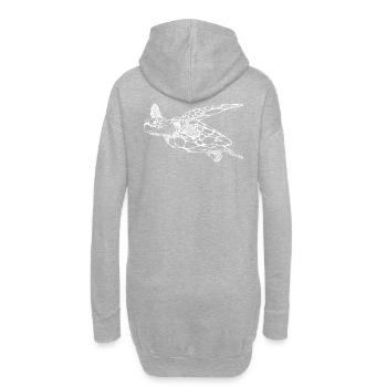 Idée cadeau plongée plongeur tortue - Sweat-shirt à capuche long Femme - gris chiné - Dos