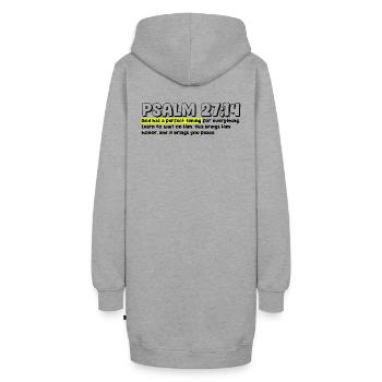 Psaume 27:14 | Citation de la Bible - Sweat-shirt à capuche long Femme - gris chiné - Dos