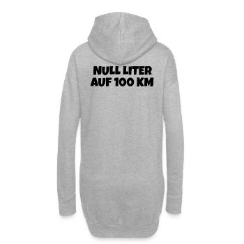 Null Liter auf 100 Km Fahrrad Spruch - Hoodie-Kleid - Grau meliert - Hinten