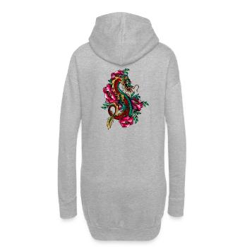 Dragon avec des fleurs, asie chinoise, cadeau de chemise - Sweat-shirt à capuche long Femme - gris chiné - Dos