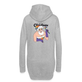 Noël laid, Père Noël, Drag Queen, chemise drôle - Sweat-shirt à capuche long Femme - gris chiné - Dos