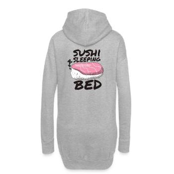 sushi endormi, sommeil, japon, japonais, nourriture, anime - Sweat-shirt à capuche long Femme - gris chiné - Dos
