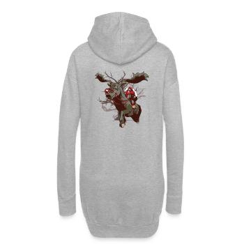 Weihnachtsmann,dark santa,Weihnachten Fantasy - Hoodie-Kleid - Grau meliert - Hinten