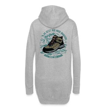 Ab jetzt nur noch wandern - Rente 2025 - Hoodie-Kleid - Grau meliert - Hinten