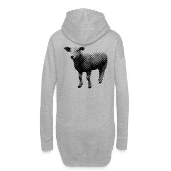 Lamm - Hoodie-Kleid - Grau meliert - Hinten