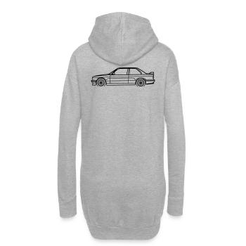 E30 M3 Line Silhouette – Classic Performance Art - Hoodie-Kleid - Grau meliert - Hinten