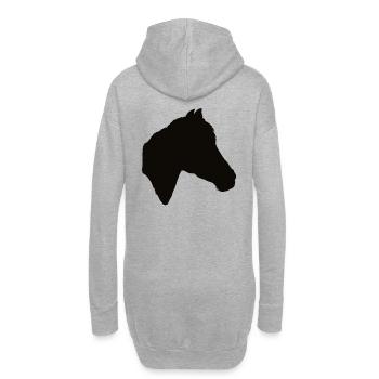 Pferd, Pferde, Pferde-Scherenschnitt - Hoodie-Kleid - Grau meliert - Hinten