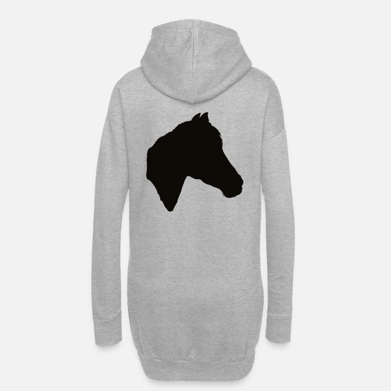 Pferd, Pferde, Pferde-Scherenschnitt - Hoodie-Kleid - Grau meliert