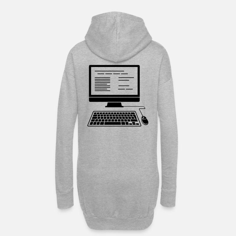 PC desktop computer - Hoodie Dress - heather grey