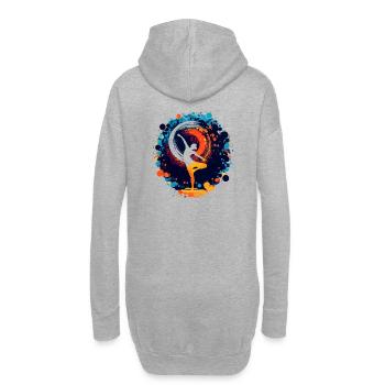 Œuvres d’art de danse de yoga colorées, points colorés - Sweat-shirt à capuche long Femme - gris chiné - Dos
