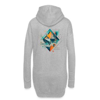 Motif ethnique géométrique cool - Sweat-shirt à capuche long Femme - gris chiné - Dos