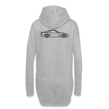 RX‑7 Line Silhouette – JDM Performance Art - Hoodie-Kleid - Grau meliert - Hinten