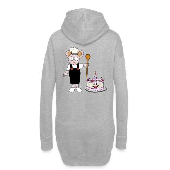 Maus Bäcker Konditor Torte Geburtstag Geschenkidee - Hoodie-Kleid - Grau meliert - Hinten
