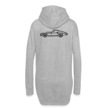 C2 Line Silhouette – Retro Muscle Art - Hoodie-Kleid - Grau meliert - Hinten