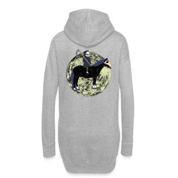 Grim Reaper Horreur Halloween Lune - Sweat-shirt à capuche long Femme - gris chiné - Dos