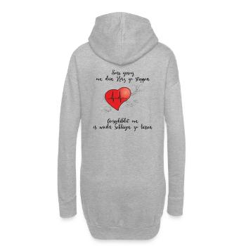Süss genug um dein Herz zu stoppen - Hoodie-Kleid - Grau meliert - Hinten