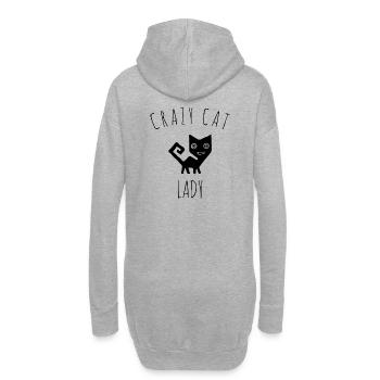 Madame folle de chat - Sweat-shirt à capuche long Femme - gris chiné - Dos