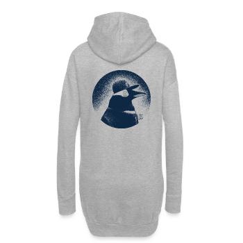 Pinguin dressed in black - Sweat-shirt à capuche long Femme - gris chiné - Dos