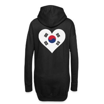 Je aime la Corée du Sud - Sweat-shirt à capuche long Femme - noir - Dos