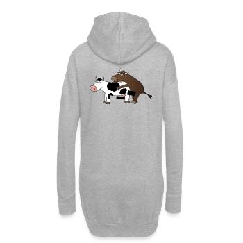 bovins censuré - Sweat-shirt à capuche long Femme - gris chiné - Dos