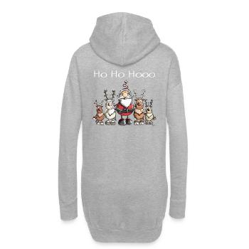 Weihnachtsmann und seine Rentiere - Hoodie-Kleid - Grau meliert - Hinten