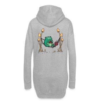 Frosch Handarbeiten Stricken Natur Hängematte - Hoodie-Kleid - Grau meliert - Hinten