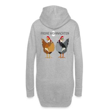 Frohe Weihnachten mit Hühner - Hoodie-Kleid - Grau meliert - Hinten